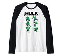 Marvel The Hulk 6 Incredible Intense Training Poses Camiseta Manga Raglan