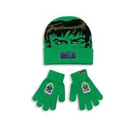 Marvel The Incredible Hulk - Juego de gorro y guantes verdes para niños | Accesorios más cálidos de invierno para niños | Mercancía esencial para diversión al aire libre y tiempo de juego