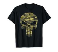 Marvel The Punisher Camo Skull Symbol Camiseta