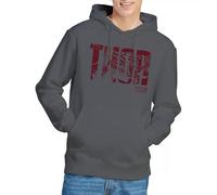Marvel Thor Text Unisex Hoodie, Charcoal, Large