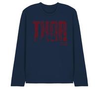 Marvel Thor Text Unisex Long Sleeve T Shirt, Navy, X-Large