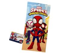 Marvel Toalla Infantil Spidey y su Superequipo 70x140 cm | 100% Poliéster Suave y Ligera | Secado Rápido | Ideal para Playa Piscina y Baño Niños y Fans de Spiderman