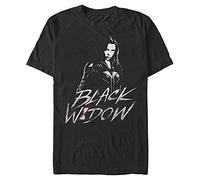 Marvel Universe Distress Widow T-Shirt Camiseta, Negro, S para Hombre