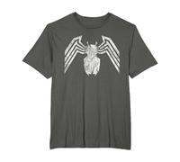 Marvel Venom Emblem White Camiseta, Hombre Tallas Grandes, Asfalto, 4X Alto
