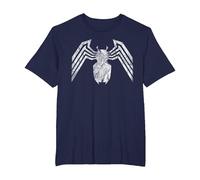 Marvel Venom Emblem White Camiseta, Hombre Tallas Grandes, Azul Marino, 4X Alto