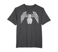 Marvel Venom Emblem White Camiseta, Hombre Tallas Grandes, Jaspeado Oscuro, 4X Alto