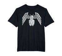 Marvel Venom Emblem White Camiseta, Hombre Tallas Grandes, Negro, 4X Alto