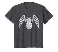 Marvel Venom Emblem White Camiseta, Niños, Jaspeado Oscuro, 4 años