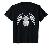 Marvel Venom Emblem White Camiseta, Niños, Negro, 4 años
