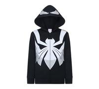 Marvel Venom - Sudadera con capucha y cremallera para niños pequeños a niños grandes, Negro -, 8