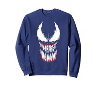 Marvel Venom Teeth Sudadera, Unisex para Adultos, Azul Marino, XXL