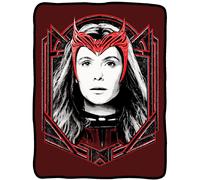 Marvel: WandaVision Wanda Scarlet Witch Chaos Magic Manta de felpa de 114 x 152 cm, acogedora manta de sherpa, s per suave y ligera, manta de for
