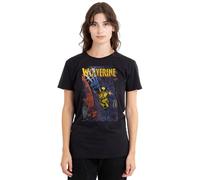 Marvel Wolverine Backstreet Strike Ladies T Shirt, Black Camiseta, Negro, S para Mujer