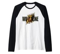 Marvel Wolverine Game Break-Through Portrait Video Game Logo Camiseta Manga Raglan
