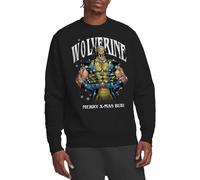 Marvel Wolverine Merry Xmas Bub Sweatshirt, Black Sudadera, Negro, XXL Unisex Adulto