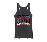 Marvel Women's Amazing Spider-Man Panels Racerback Tank Top - Black Heather - Small