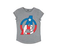 Marvel Avengers Classic-Camiseta de Manga Larga para Mujer, Gris, M