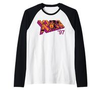 Marvel X-Men '97 Face Portraits On Classic X-Men Logo Camiseta Manga Raglan