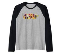 Marvel X-Men '97 Group Panels Wolverine Jean Grey Cyclops Camiseta Manga Raglan