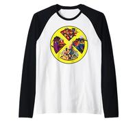 Marvel X-Men '97 Hero Groups Inside Bold Classic X-Men Logo Camiseta Manga Raglan