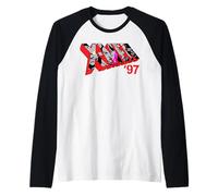 Marvel X-Men '97 Heros Face Portraits On Classic X-Men Logo Camiseta Manga Raglan
