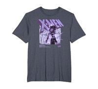 Marvel X-Men Jean Grey Info Camiseta, Hombre Tallas Grandes, Azul Jaspeado, 2X Alto