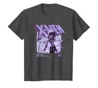 Marvel X-Men Jean Grey Info Camiseta, Niños, Jaspeado Oscuro, 4 años