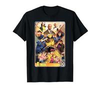 Marvel X-Men Mutant Super Heroes Trading Card Camiseta, Hombre, Negro, 4XL