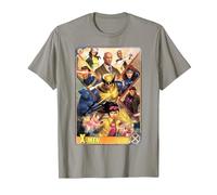 Marvel X-Men Mutant Super Heroes Trading Card Camiseta, Hombre, Pizarra, 3XL