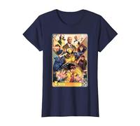Marvel X-Men Mutant Super Heroes Trading Card Camiseta, Mujer, Azul Marino, 3XL