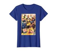 Marvel X-Men Mutant Super Heroes Trading Card Camiseta, Mujer, Azul Real, M