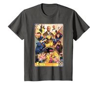 Marvel X-Men Mutant Super Heroes Trading Card Camiseta, Niños, Asfalto, 12 años