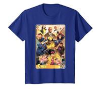 Marvel X-Men Mutant Super Heroes Trading Card Camiseta, Niños, Azul Real, 2 años