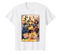 Marvel X-Men Mutant Super Heroes Trading Card Camiseta, Niños, Blanco, 2 años