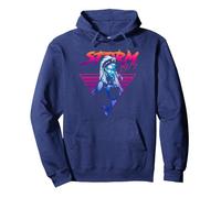 Marvel X-Men Storm 80's Retro Triangle Gradience Sudadera con Capucha, Unisex para Adultos, Azul Marino, M