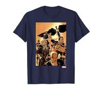 Marvel X-Men Team Cover Camiseta, Hombre, Azul Marino, 5XL