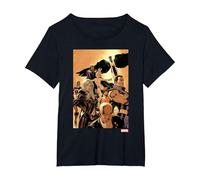 Marvel X-Men Team Cover Camiseta, Mujer Tallas Grandes, Negro, 6XL Grande