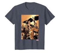 Marvel X-Men Team Cover Camiseta, Niños, Azul Jaspeado, 2 años