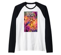 Marvel X-Men Wolverine and Kitty Pryde Fighting Sentinels Camiseta Manga Raglan