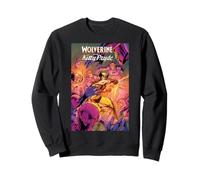 Marvel X-Men Wolverine and Kitty Pryde Fighting Sentinels Sudadera