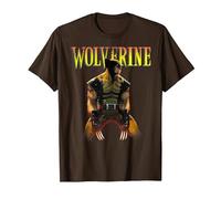 Marvel X-Men Wolverine Classic Claws out Camiseta, Hombre, Marrón, M