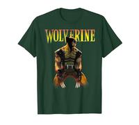 Marvel X-Men Wolverine Classic Claws out Camiseta, Hombre, Verde Bosque, XL