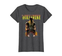Marvel X-Men Wolverine Classic Claws out Camiseta, Mujer, Jaspeado Oscuro, L