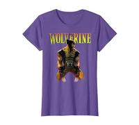 Marvel X-Men Wolverine Classic Claws out Camiseta, Mujer, Morado Jaspeado, 3XL