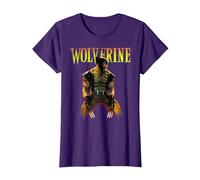 Marvel X-Men Wolverine Classic Claws out Camiseta, Mujer, Morado, S