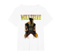 Marvel X-Men Wolverine Classic Claws out Camiseta, Mujer Tallas Grandes, Blanco, 1XL Grande