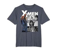 Marvel X-Men Wolverine & Darkhawk Legendary Camiseta, Hombre Tallas Grandes, Azul Jaspeado, 2X Alto