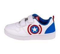 MARVEL Zapatillas Color Blanco y Azul - Talla 32 - Cierre de Velcro - Zapatillas Deportivas con Suela PVC - Estampado Los Vengadores - Producto Original Diseñado en España