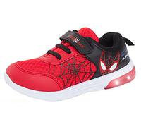 Marvel - Zapatillas de deporte luminosas para niños, Spiderman, luces LED parpadeantes, para correr, deporte, patines, rojo, 32 EU