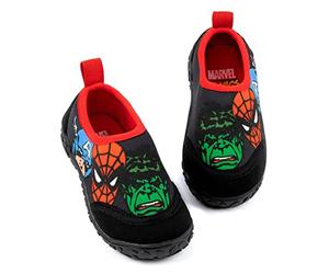 Marvel Zapatos de baño para niños | Chicos Spider-Man Hulk Capitán América Superhéroe Negro Rojo Zapatos de Agua | Calcetines de Piscina de mar Resistentes al Agua Calzado de Traje de Neopreno